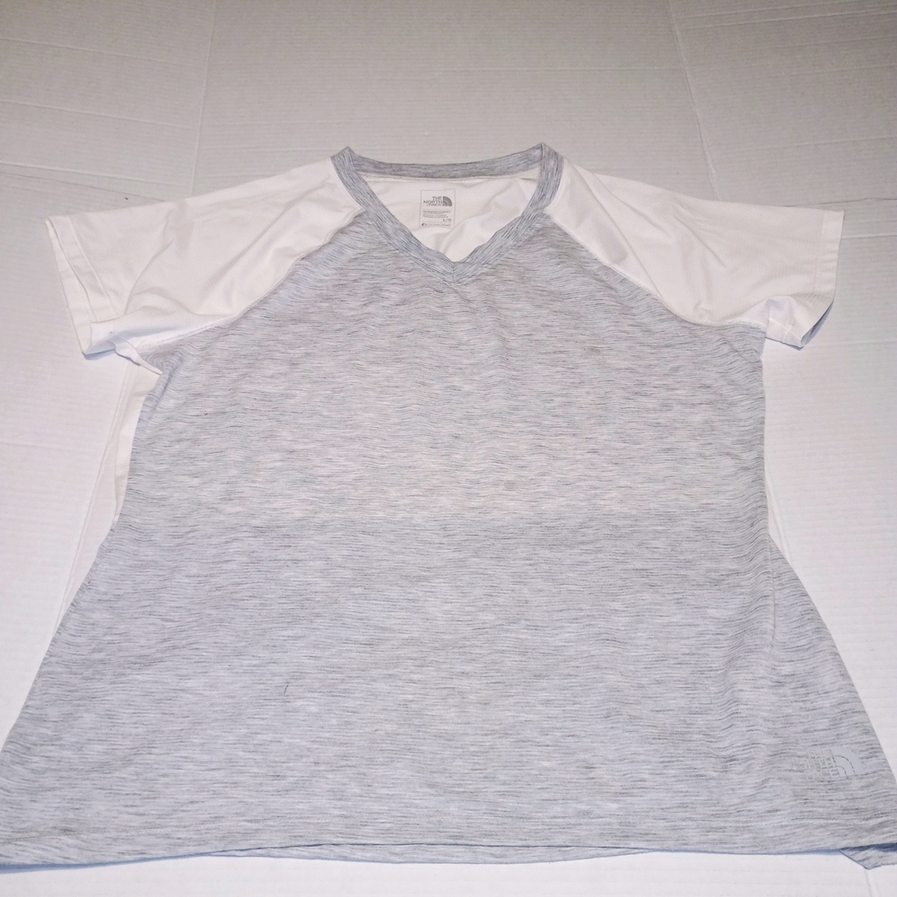 The North Face Heather Gray and White Tee